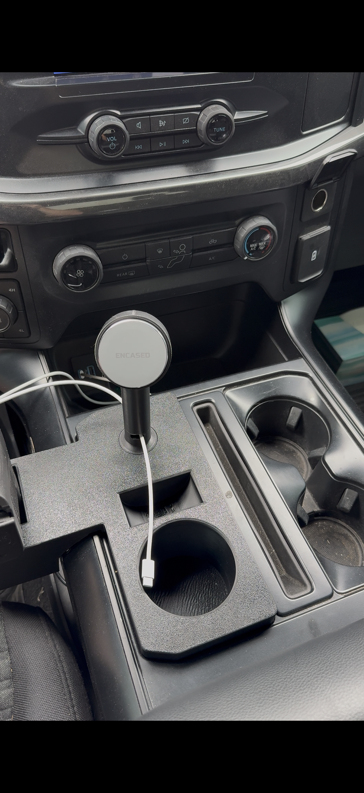 2021-2026 Ford F-150 Center Console Insert with Phone Mount, Cup Holder & Secure Storage