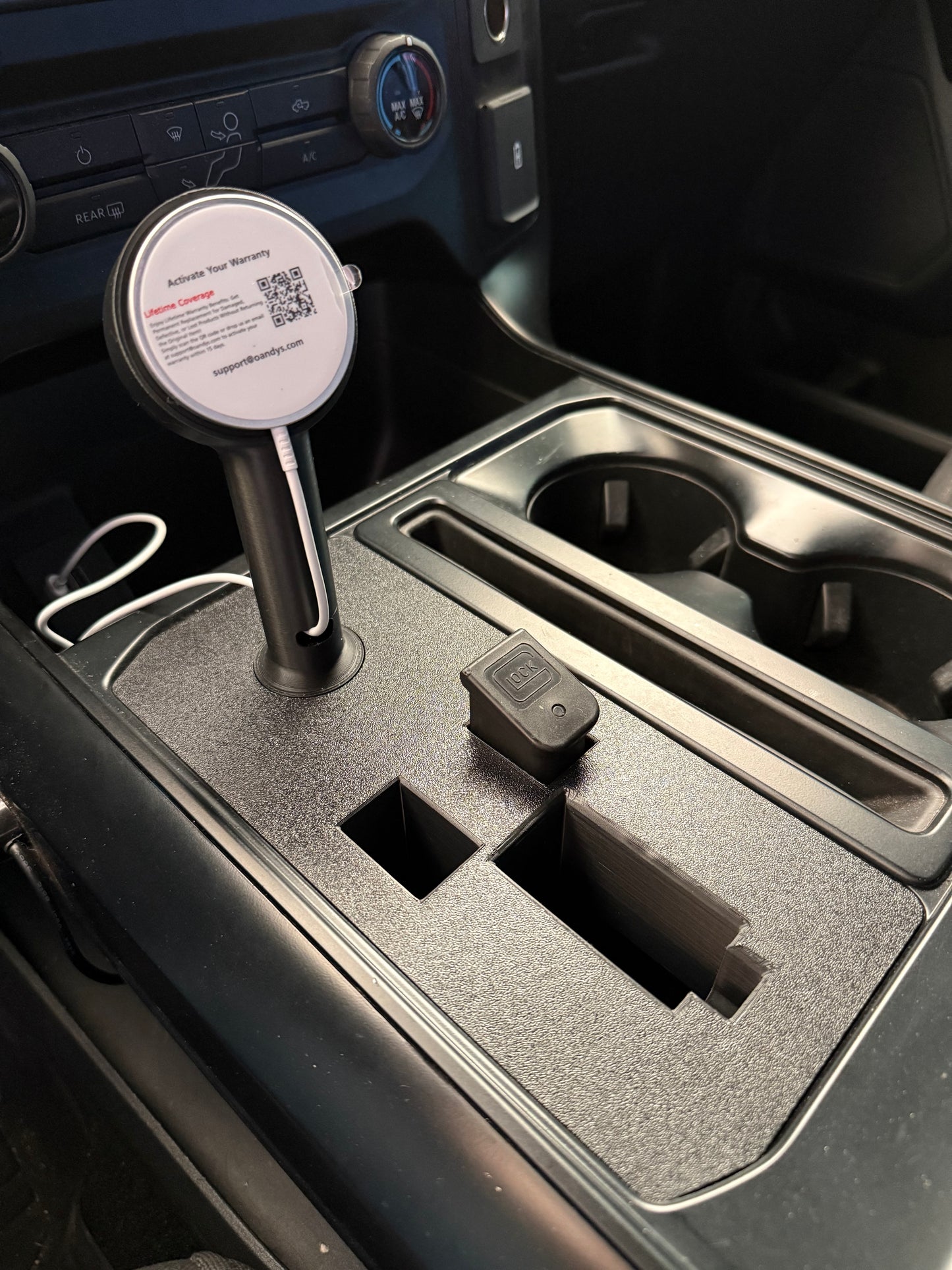 15 watt wireless charger pistol holder center console insert 2025 Ford F150