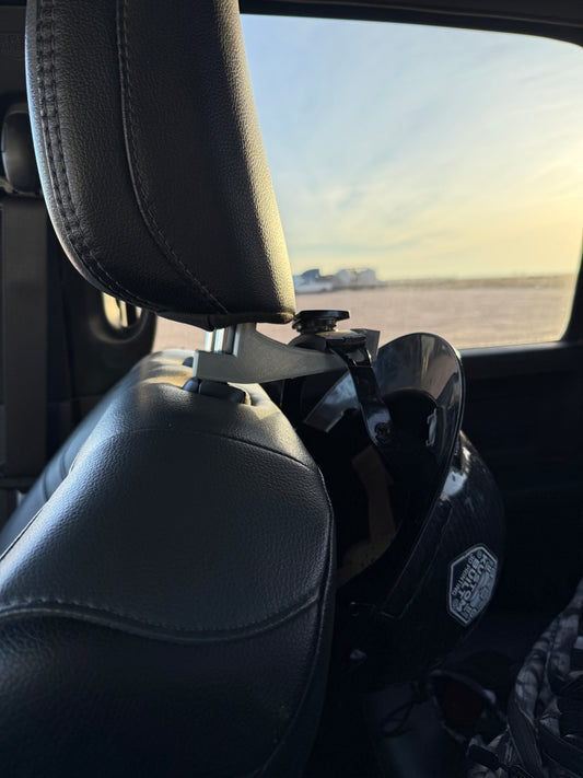 🚧 Hard Hat Holder – Headrest Mounted (Truck & Work Vehicle)