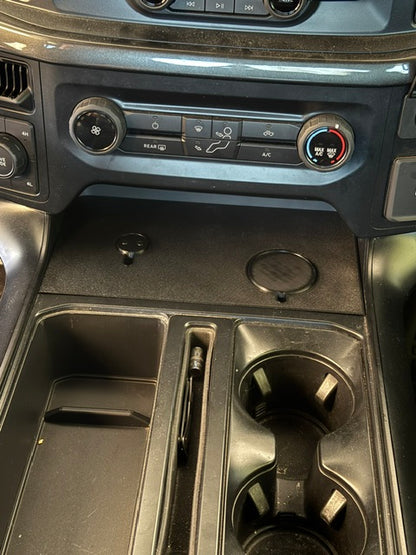Ford F-150 Phone Mount & Apple Watch Charger Console Insert (2021–2026) – MagSafe & Wireless Options
