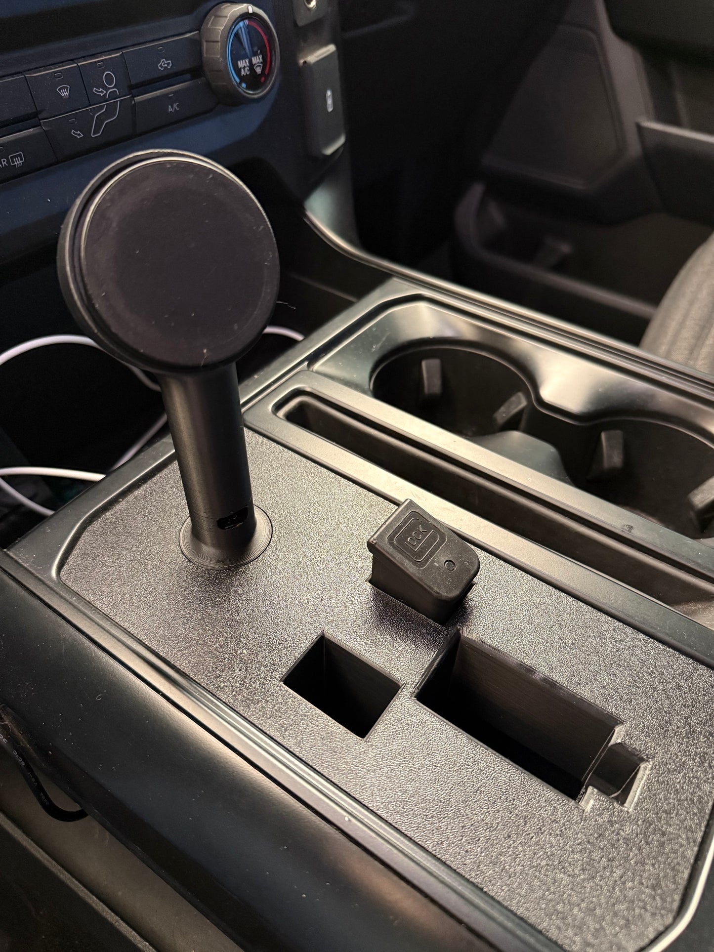 Magnetic phone holder pistol holder 2021 ford f150 center console insert