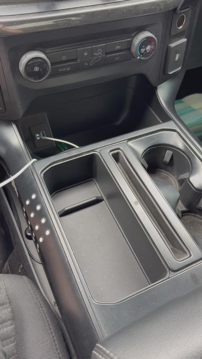 2021-2026 Ford F-150 Center Console Insert with Phone Mount, Cup Holder & Secure Storage