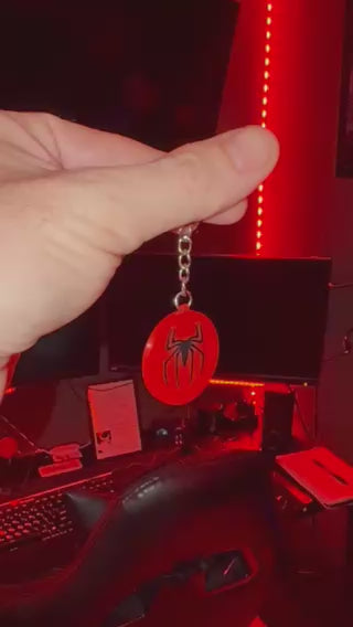 Spider-Man Inspired Superhero Keychain | Red & Black Comic Style Keychain | Fandom Accessory Gift